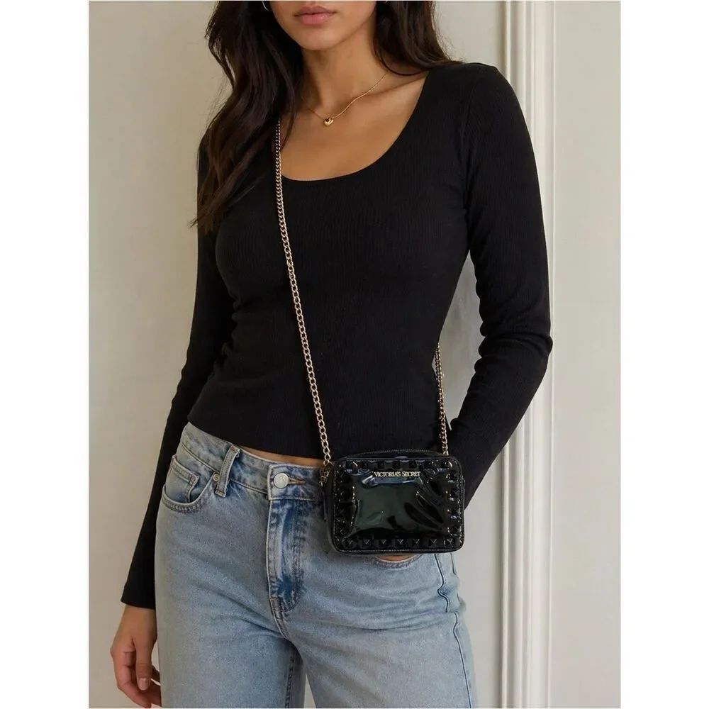 Victoria’s Secret Black Patent Leather Bag